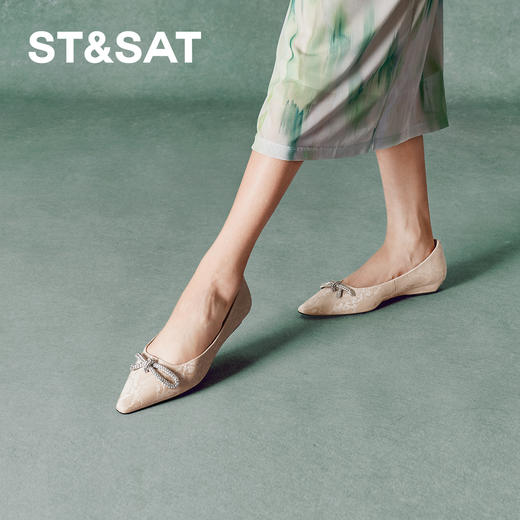 星期六时尚蛇纹尖头坡跟单鞋SSC3111134 商品图1