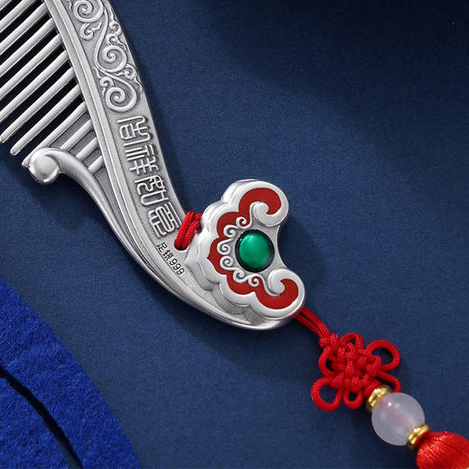 子佩集S999银【吉祥如意】梳子【BX0460920】纯银梳子2407 商品图4