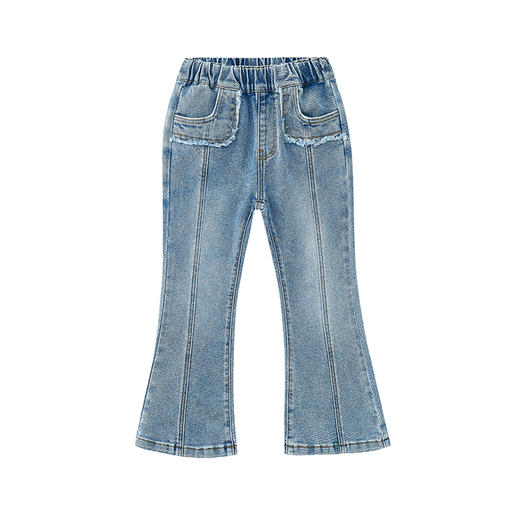 笛莎Deesha 童装女童长裤2024秋季新款微喇牛仔裤 商品图4