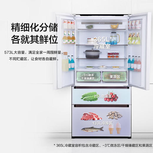 【年底大促  特价机】松下【大海豚】573升法式多门四开门超薄平嵌入一级能效磨砂白NR-EW57TMA-W 商品图4