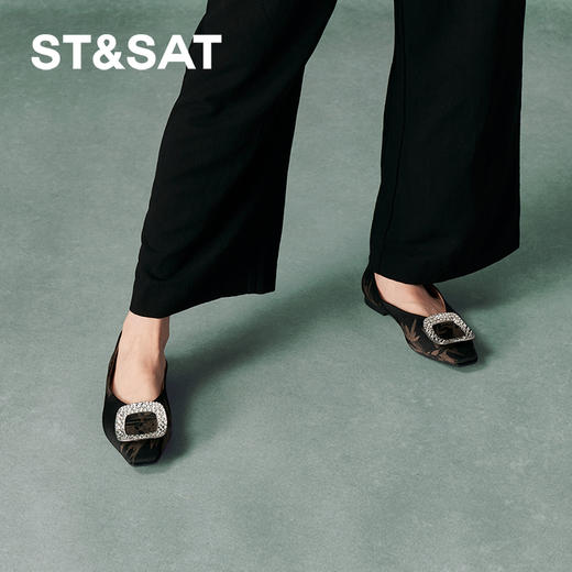 星期六简约方扣中式风平底单鞋SSC3111182 商品图1