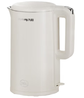 九阳（13217）（Joyoung）电热水壶 开水煲家用电水壶双层防烫316L不锈钢奶茶色1.7L升大容量开水煲 K17FD-W700