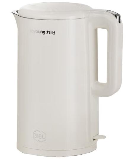 九阳（13217）（Joyoung）电热水壶 开水煲家用电水壶双层防烫316L不锈钢奶茶色1.7L升大容量开水煲 K17FD-W700 商品图0