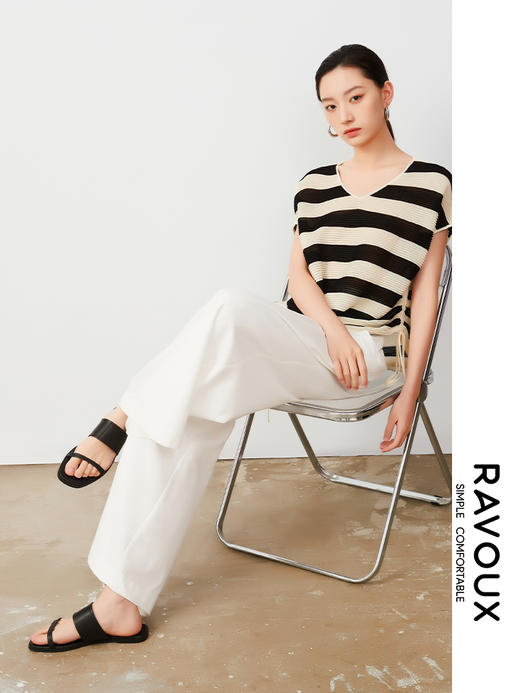 263160102白色高腰阔腿裤 商品图3