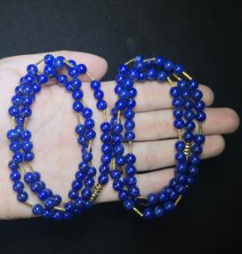 玉美人菲菲HZ#S925青金石项链-圆珠约7mm-多样性发一 商品图0