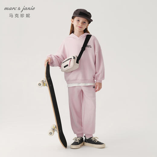 马克珍妮2024年秋装新款 男女童百搭字母束脚运动裤 241398 商品图1