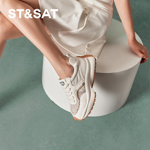 星期六珍珠链条太空银厚底运动鞋SSC3112019 商品图5