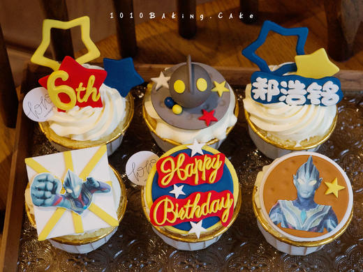 「奥特曼超人·主题cupcake·6个装/盒」翻糖巧克力杯子纸杯蛋糕·北海道配方有内馅·100%动物奶油（提前7天预订） 商品图4