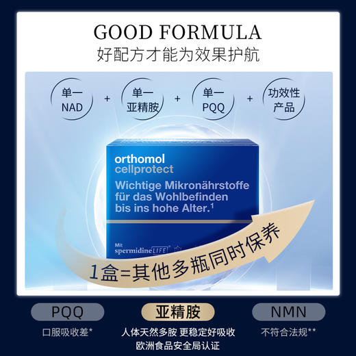 德国奥适宝（ORTHOMOL）亚精胺线粒体补充剂焕龄驻颜细胞营养素 1盒装 商品图1