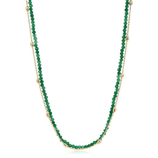 Oflye潮流饰品  新中式切面绿玛瑙串珠双层国风项链女新款锁骨链轻奢小众配饰 商品图4