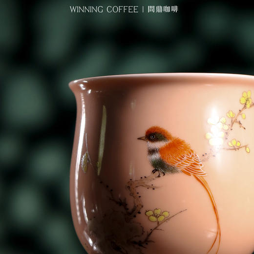 问鼎咖啡中国色咖啡杯粉色（九桃）（梅花鸟）（缺货） 商品图4