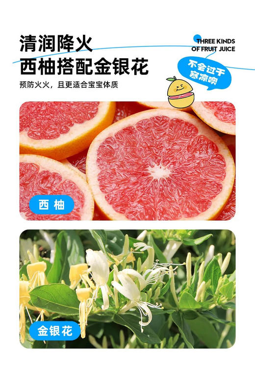 《活动：多送一包》无添加下火金银花柚子汁🧃山楂苹果汁！配料表不添加防腐剂，甜蜜素，着色剂，纯纯果汁，仿佛阳光下新鲜水果在嘴巴里爆汁，入口不涩，酸甜好喝，100ml便携袋装，含有丰富的VC哦 商品图4