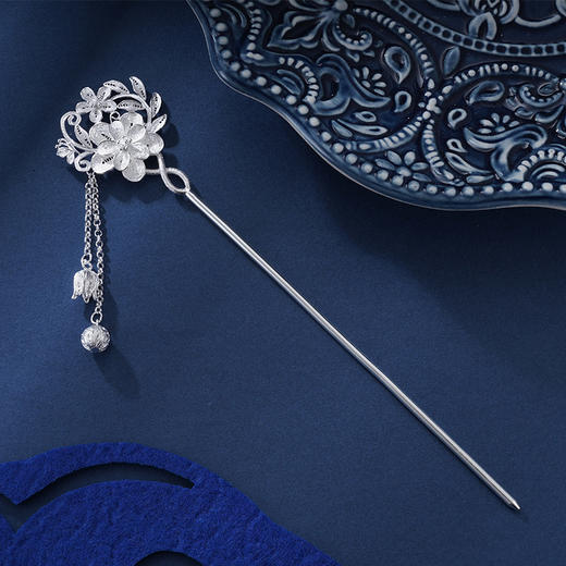子佩集S990银【花雪随风】发簪【QFFZ009】纯银发簪花丝2407 商品图2