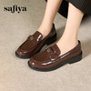 Safiya/索菲娅2024复古玫瑰扣百搭一脚蹬粗跟软底英伦乐福鞋 SF43112155 商品缩略图6
