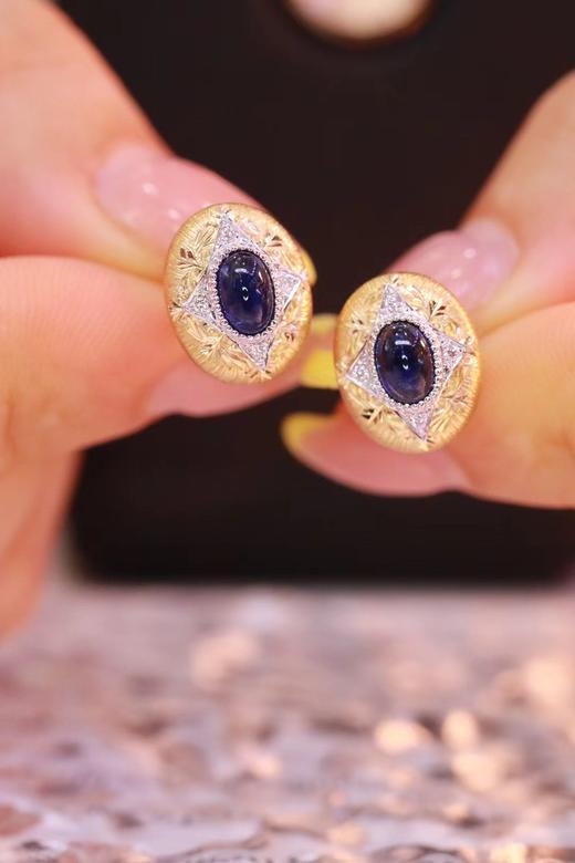 1.345ct 蓝宝石耳钉 商品图3