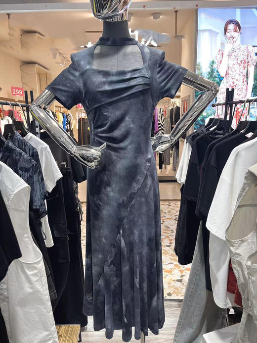 4-22GD圆领设计国风韵味长款连衣裙40612（灰） 夏季 142220100321 商品图0