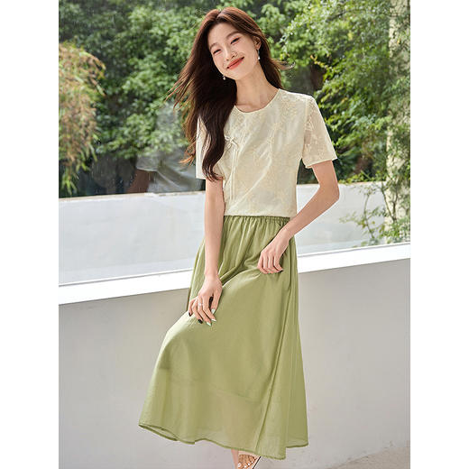 【专属特价】熙世界2025夏装新款莱赛尔上衣新中式国风流苏盘扣斜襟天丝衬衫 商品图2