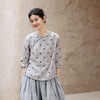 绽放427-429朵/新中式衬衫&连衣裙色织亚麻波点国风斜襟盘扣小衫 商品缩略图0