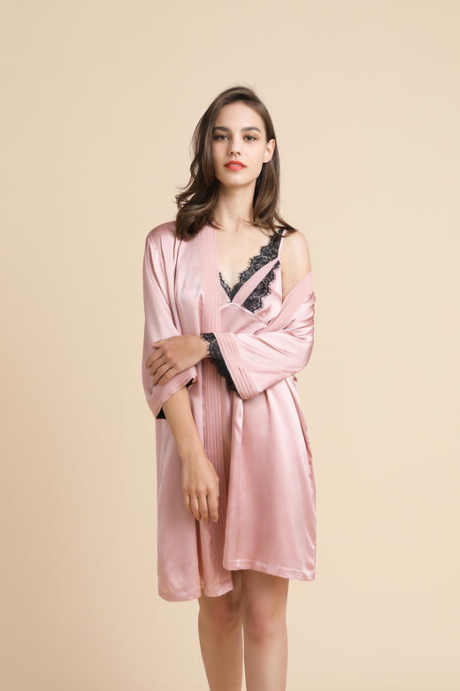 【100%桑蚕丝】SCHIESSER德国舒雅高端铂雅女士真丝吊带浴袍两件套100%桑蚕丝91/17217H 商品图0