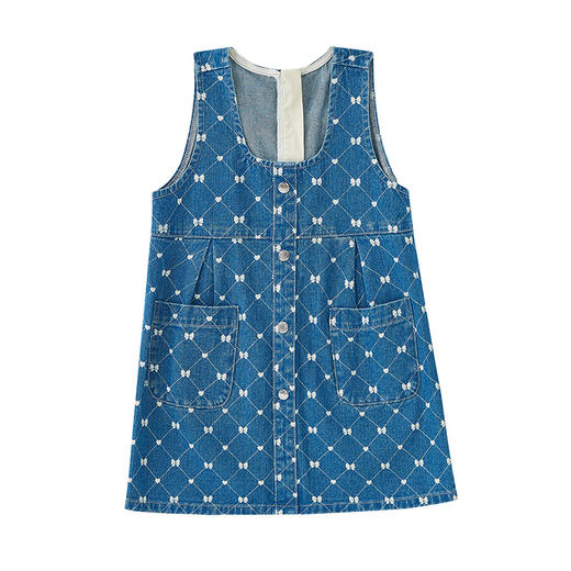 笛莎Deesha 女童裙子2024秋季新款中童牛仔背心裙 商品图4