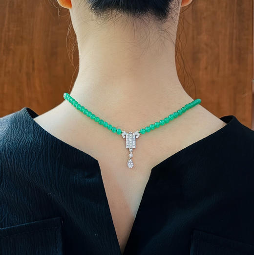 BY EVITA系列 窗边的小豆豆 18K镶钻石和玉髓 项链 商品图4