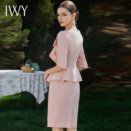 IWY/制服职业套装高端粉色连衣裙女名媛范假两件西装Q929 商品图4