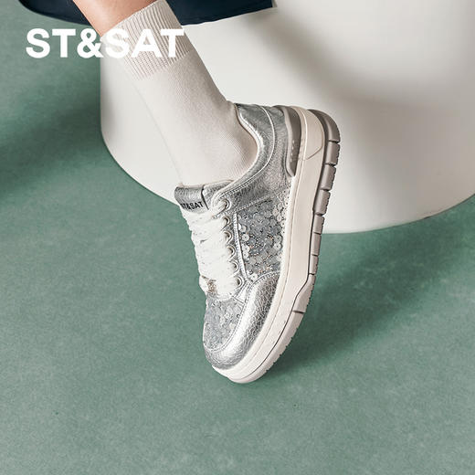 星期六时尚甜酷拼接厚底休闲板鞋SSC3112044 商品图2