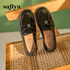 Safiya/索菲娅2024复古玫瑰扣百搭一脚蹬粗跟软底英伦乐福鞋 SF43112155 商品缩略图1