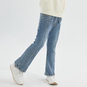 笛莎Deesha 童装女童长裤2024秋季新款微喇牛仔裤