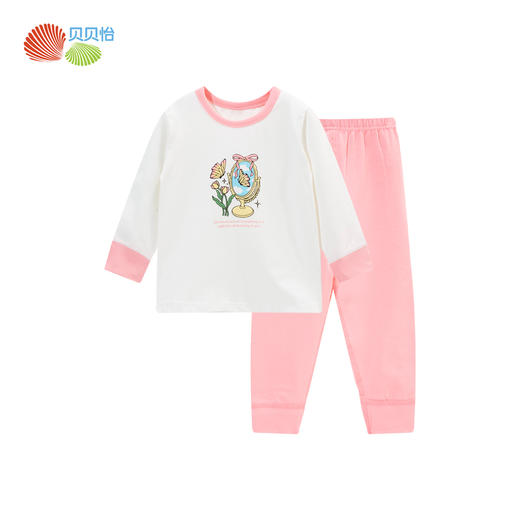贝贝怡童装女童套头套装秋新款宝宝可爱甜美秋衣秋裤居家服两件套ZB3DT010 商品图4