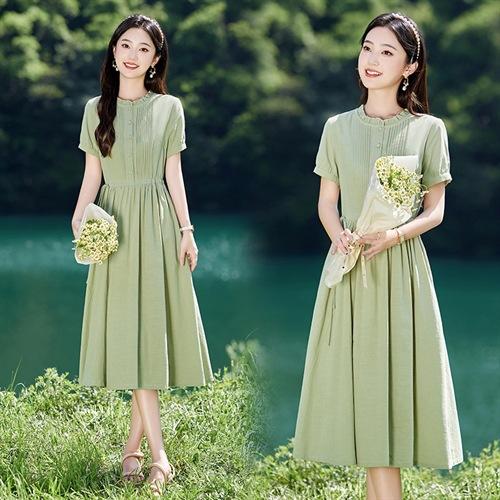 收腰印花文艺，复古中国风连衣裙HR-NYMYZ2603 商品图2