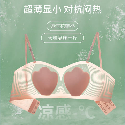 【新品超薄 纯欲性感】新款兔耳朵薄款内衣，穿上柔软舒适，久穿不勒痕。多种穿法可拆卸肩带，让肌肤得到舒适的呵护。独特3D果冻软支撑设计，防下垂收副乳，夏季大胸显小胸，无痕透气！ 商品图2