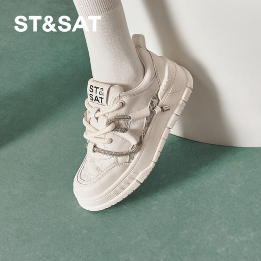 星期六休闲潮搭蕾丝厚底板鞋SSC3112045 商品图1