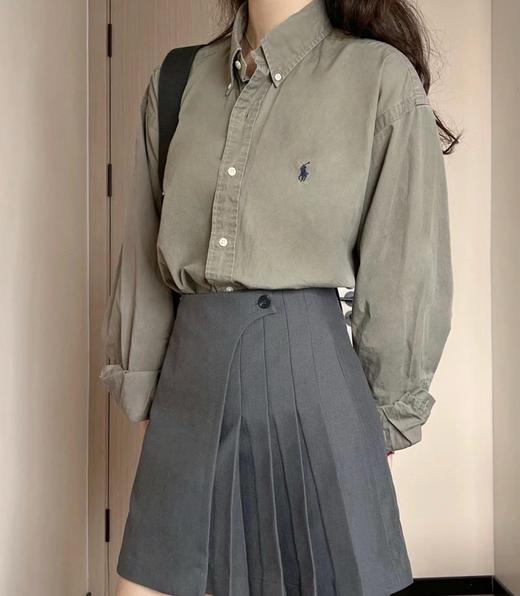 点此购买 拉夫劳伦男女款牛津纺纯色Logo刺绣排扣翻领六色经典长袖休闲衬衫 gz 292316 商品图11