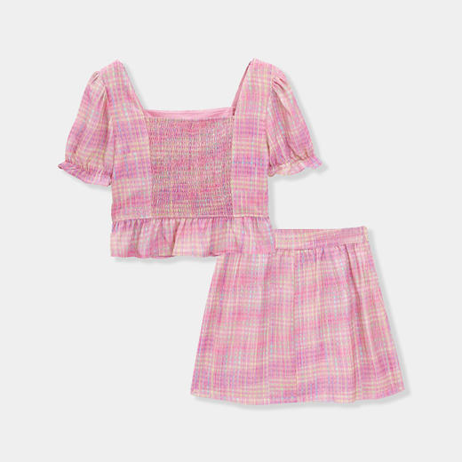 【微胖】IEF/爱依服 夏季韩版别致设计木耳边泡泡袖大码上下套裙DP33171 商品图1