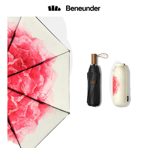 蕉下雨伞 防晒防紫外线女士 双层小黑伞系列三折伞 商品图0