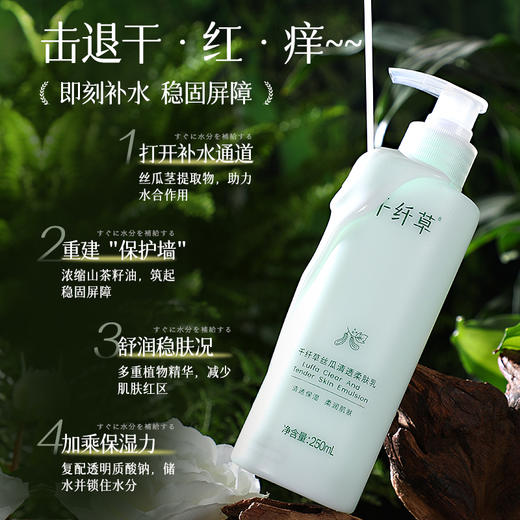 【水乳2件套34.3元】千纤草丝瓜水500ml+丝瓜乳250ml 商品图2