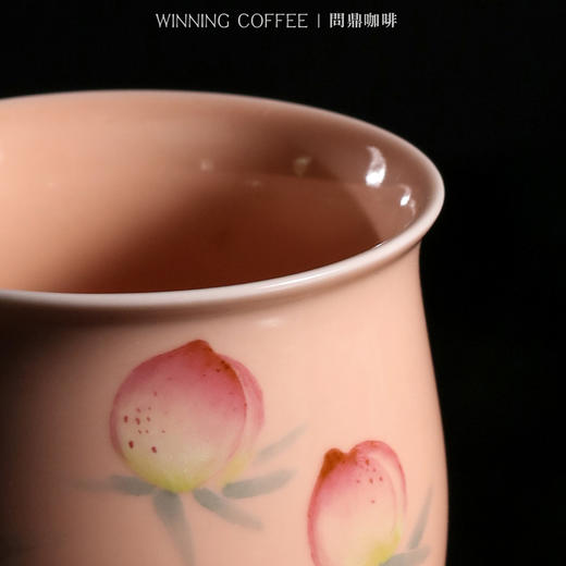 问鼎咖啡中国色咖啡杯粉色（九桃）（梅花鸟）（缺货） 商品图3
