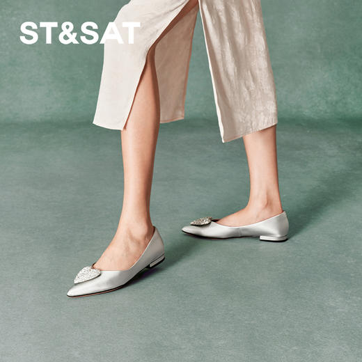 星期六闪烁爱心尖头平底单鞋SSC3111348 商品图6