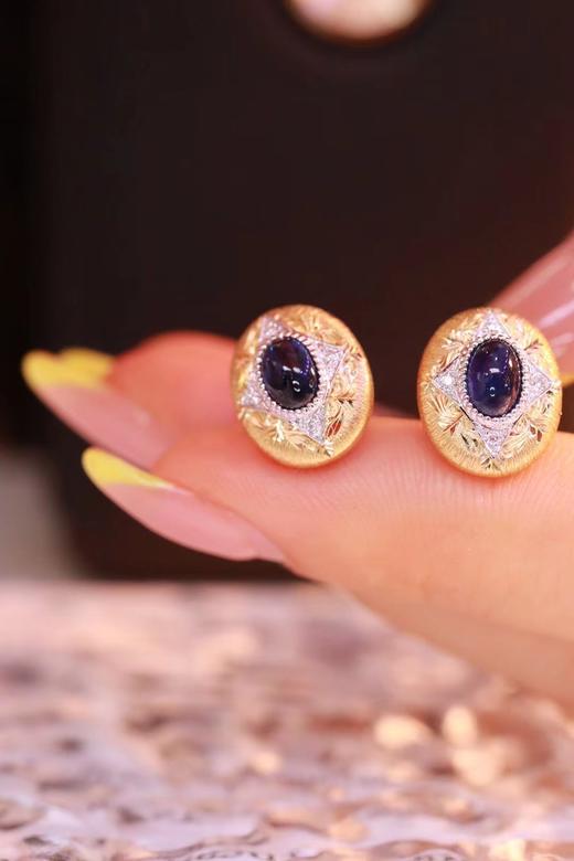 1.345ct 蓝宝石耳钉 商品图1