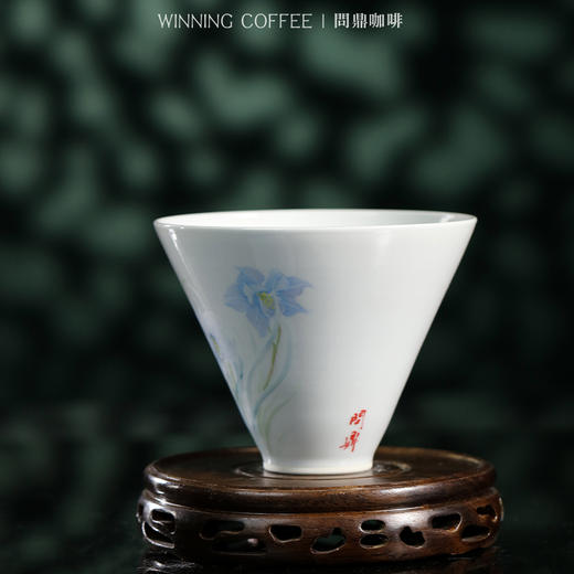 问鼎咖啡白釉滤杯 （蓝百合） 商品图3