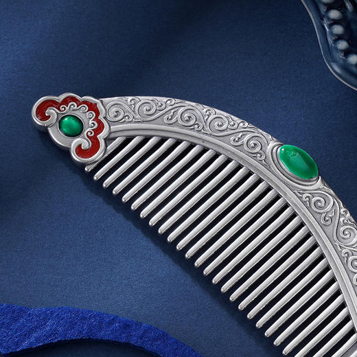 子佩集S999银【吉祥如意】梳子【BX0460920】纯银梳子2407 商品图3