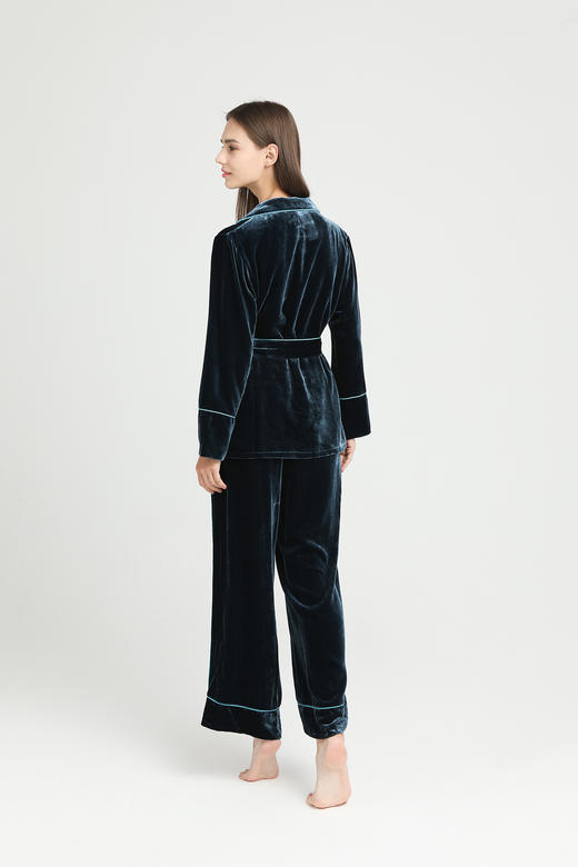 【100%桑蚕丝】SCHIESSER德国舒雅高端铂雅女士长袖长裤真丝丝绒套装真丝丝绒91/18805H 商品图2