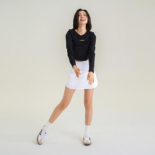 休闲A字包臀裙 带安全裤 侧拉链口袋网球裙 下摆弧度显腿长 商品图3