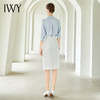 IWY/蓝色法式飘带领短袖衬衫通勤干练轻奢时尚轻薄百搭职业装B513-L 商品缩略图4