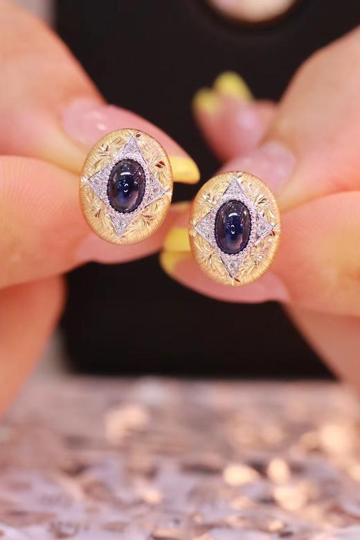 1.345ct 蓝宝石耳钉 商品图7