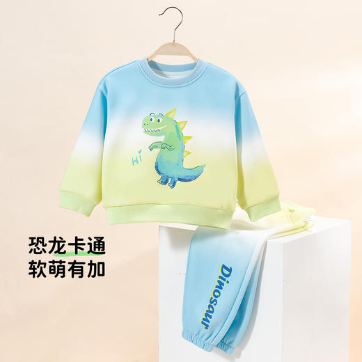 贝贝怡【卡通渐变套装】秋季新款男童套装中小童圆领长袖卫衣卫裤两件套ZB3DT023 商品图4