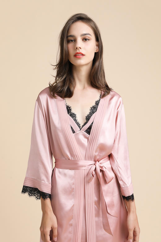 【100%桑蚕丝】SCHIESSER德国舒雅高端铂雅女士真丝吊带浴袍两件套100%桑蚕丝91/17217H 商品图1