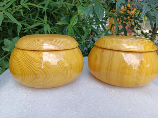 日式扁广口大号新榧罐 整木围棋罐 商品图7