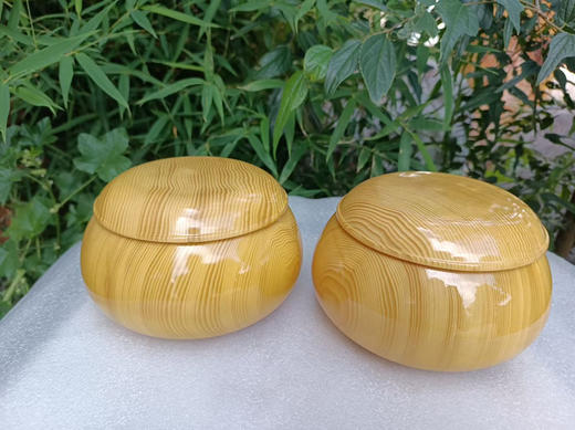 日式扁广口大号新榧罐 整木围棋罐 商品图10